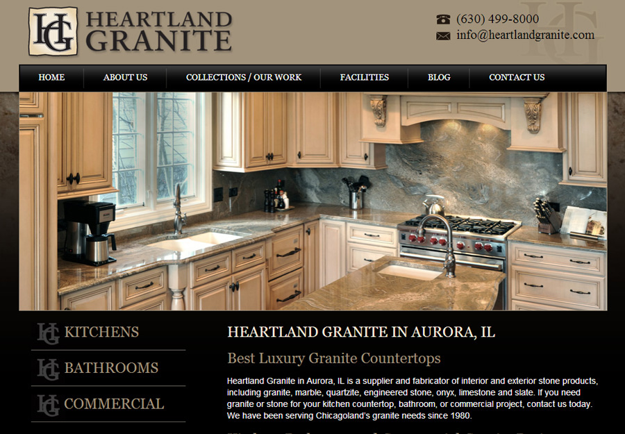 granite and kitchen web design | weblinx